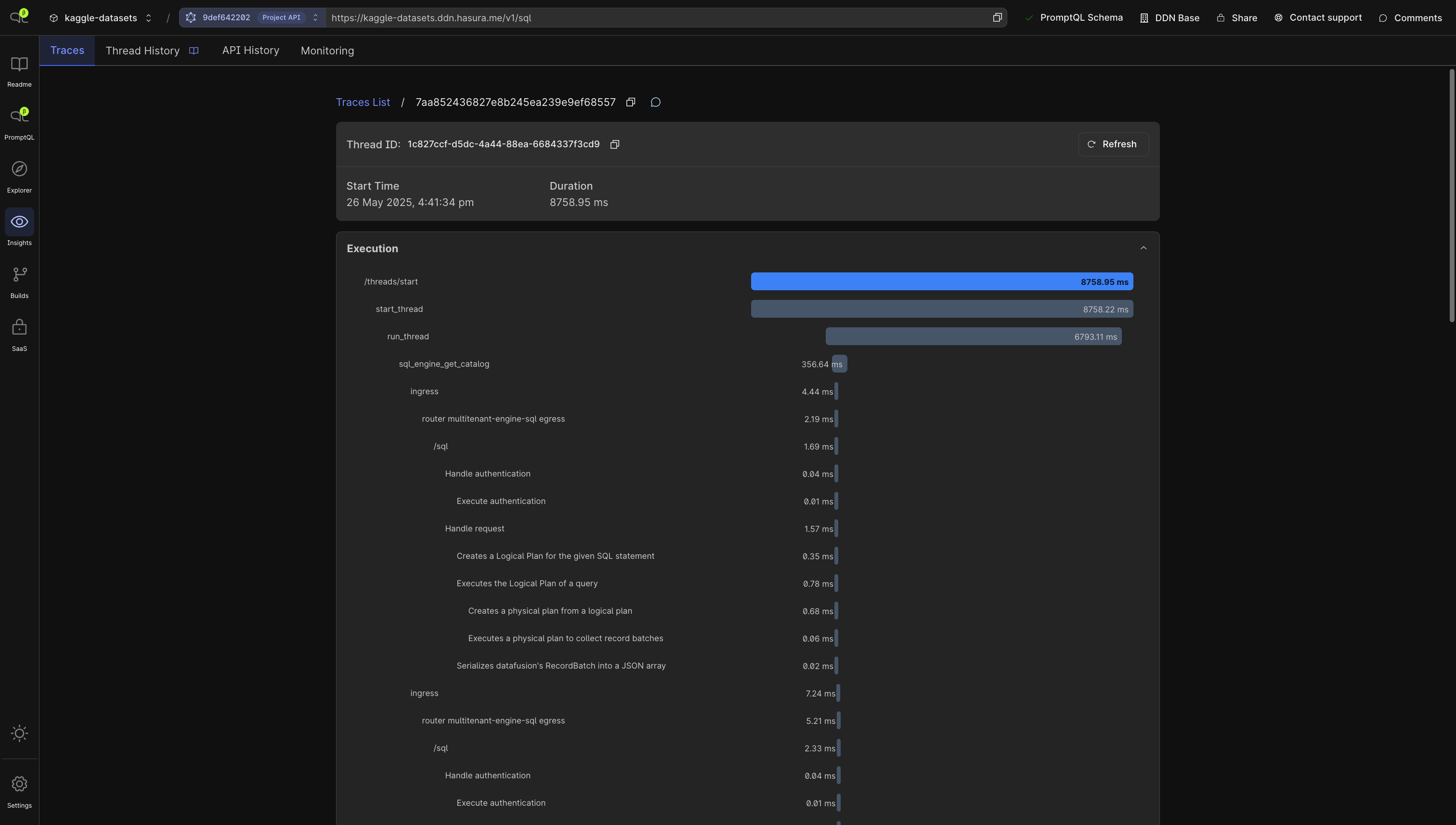 PromptQL Trace Details