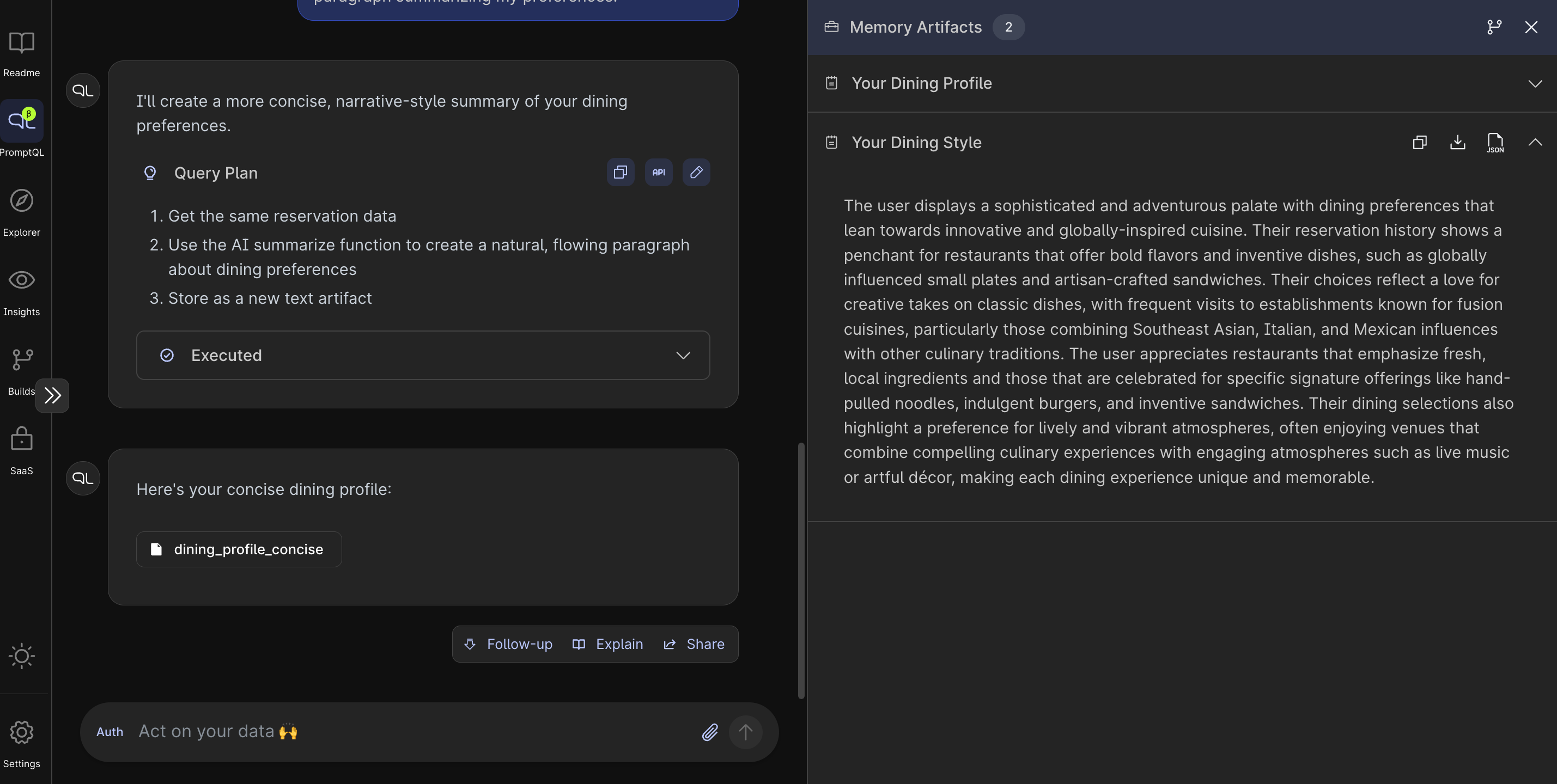 Text artifact in the Playground