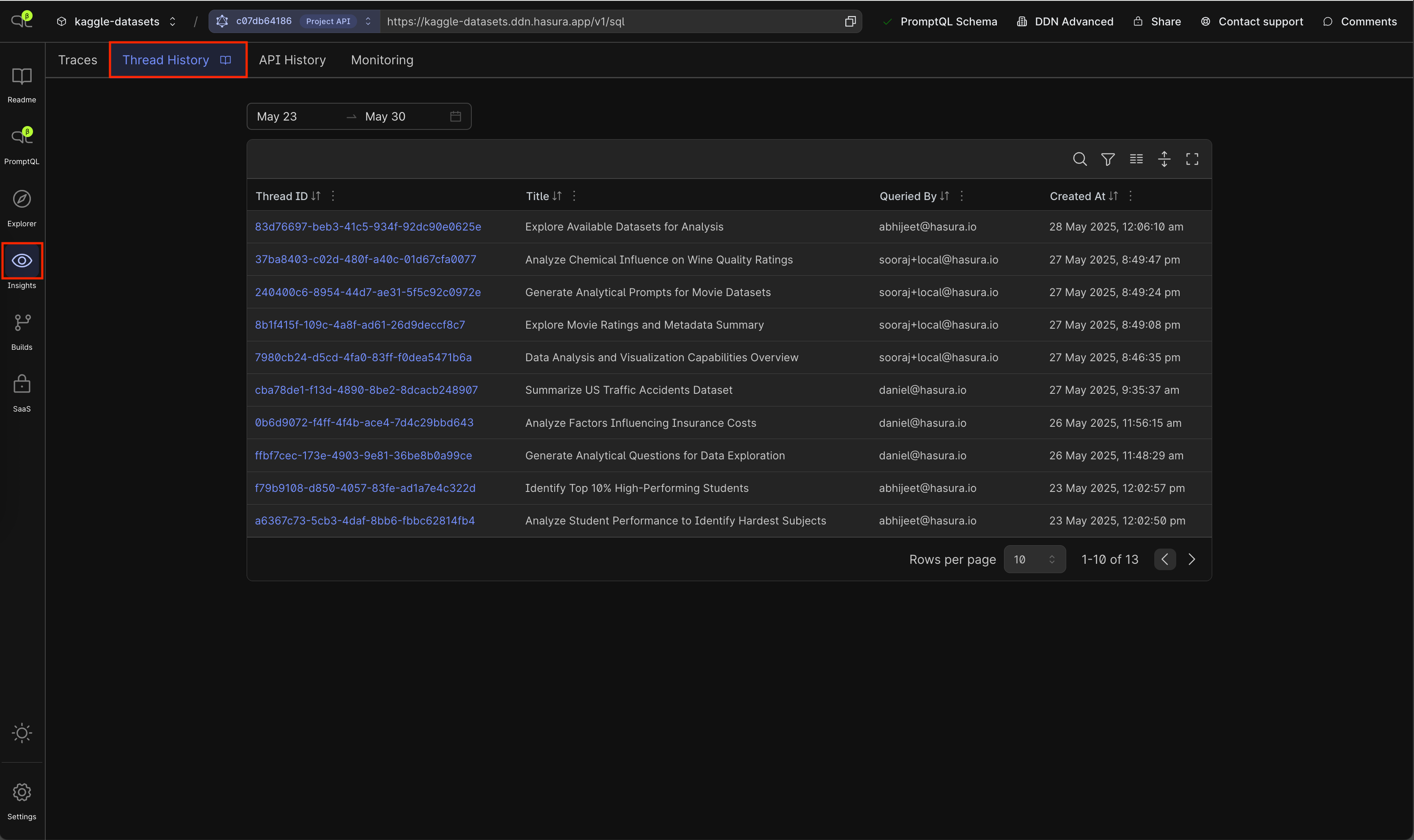 Thread History Location